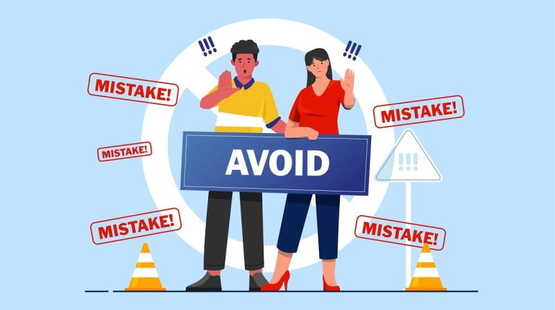 illustration of a man and woman avoiding common mistakes